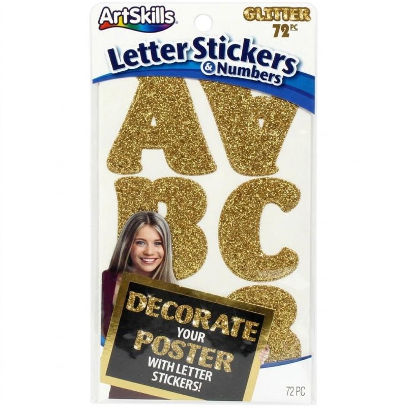 ArtSkills Glitter Letter and Number Stickers for Posters and Projects