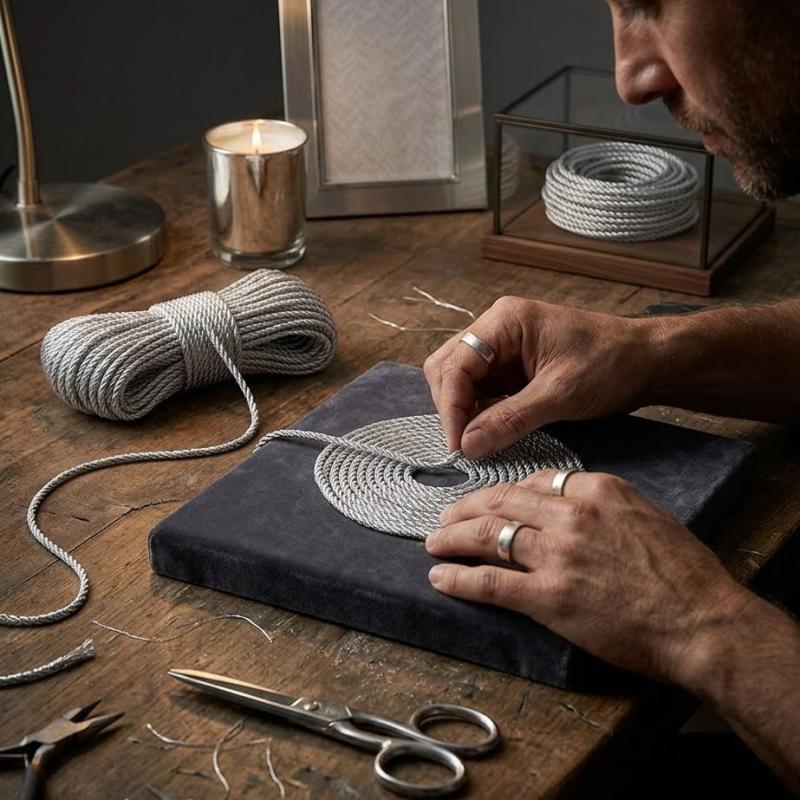 Silver Lurex Twisted Cord 3.5mm — Macramé & Craft Cord | 30m Roll